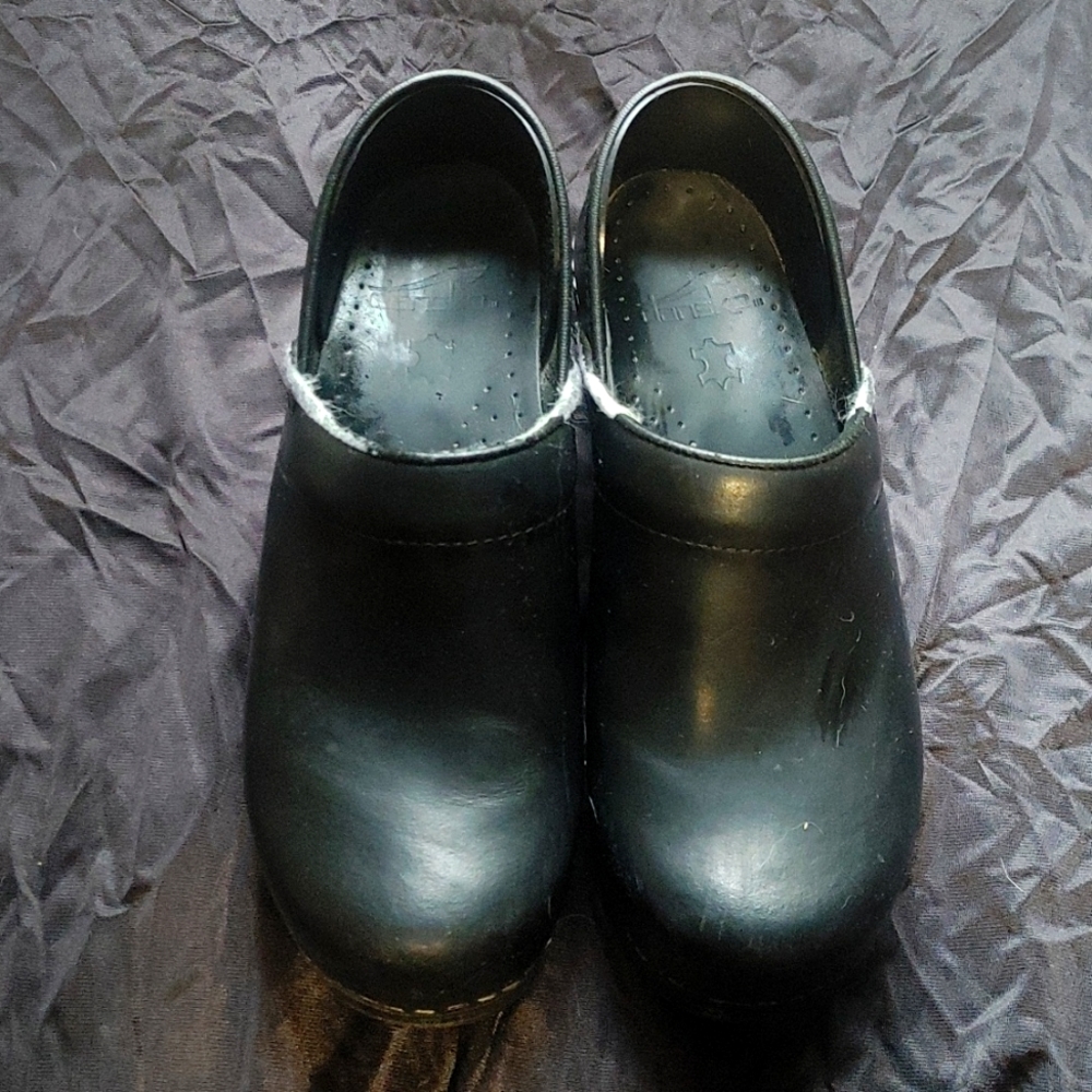 Dansko professional black leather clogs